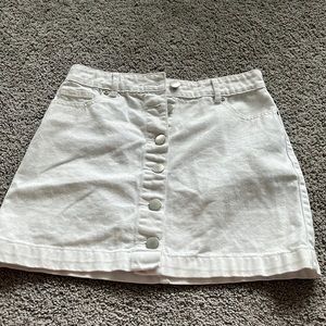 women’s white jean skirt